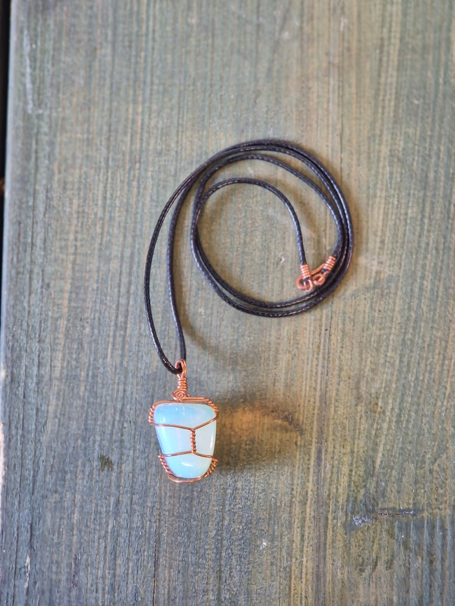 MOON STONE  COPPER PENDANT